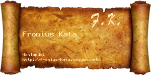 Fronius Kata névjegykártya